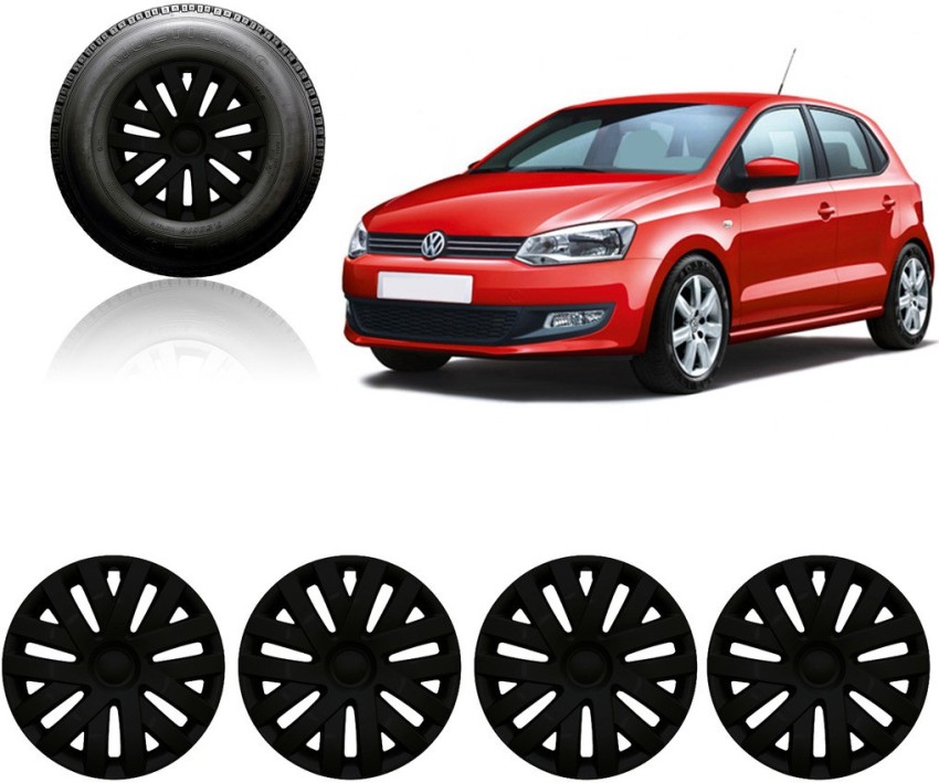 AUTO PEARL Premium Quality Car Full Black Caps Black 15 inches Press Type  Fitting Matt Finish Wheel Cover For Volkswagen Polo Price in India - Buy  AUTO PEARL Premium Quality Car Full