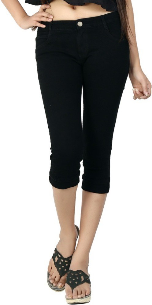 Womens black hot sale capri jeans