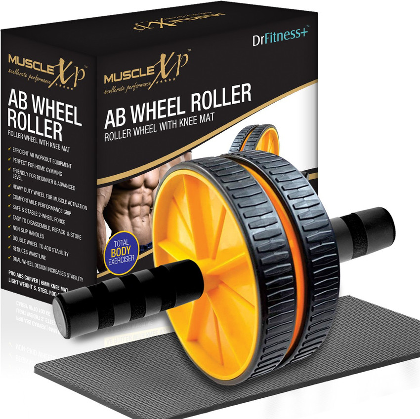 MuscleXP DrFitness AB Wheel Roller With Knee Mat Stainleess Steel Rod Ab Exerciser Buy MuscleXP DrFitness AB Wheel Roller With Knee Mat Stainleess Steel Rod Ab Exerciser Online at Best Prices