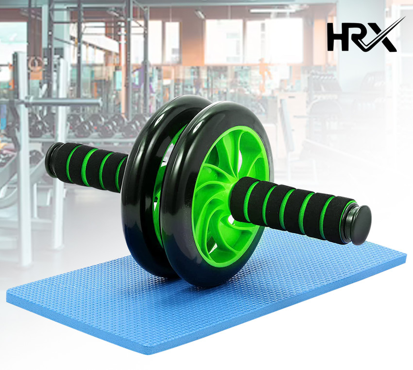 HRX Double wheeled Ab Abdominal Cross fit Gym Equipment for Body