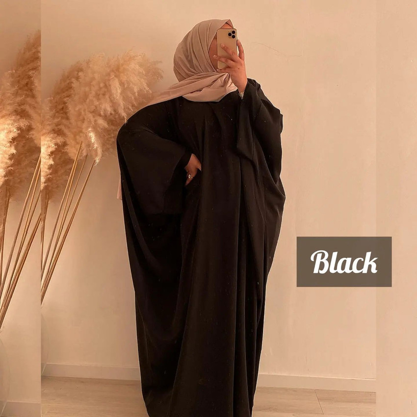 SK Collection SK Casual Comfortable Black Nida Kaftan Abaya For
