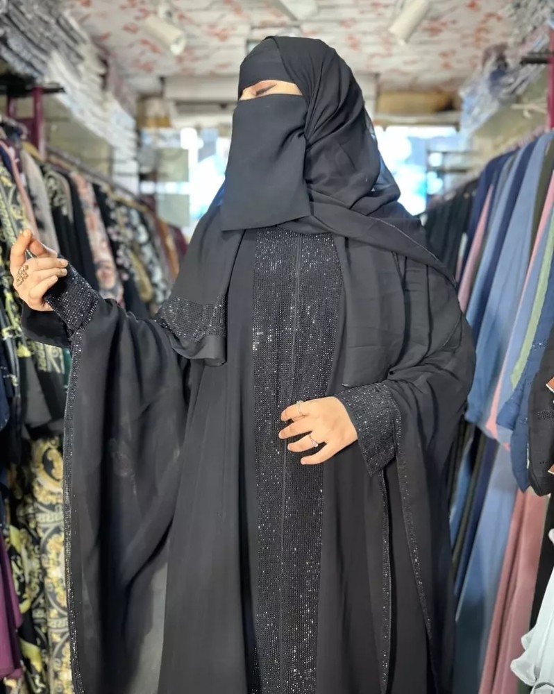 Emaan Outfit Nida Matte Self Design Solid Abaya With Hijab Price in India Buy Emaan Outfit Nida Matte Self Design Solid Abaya With Hijab online at Flipkart