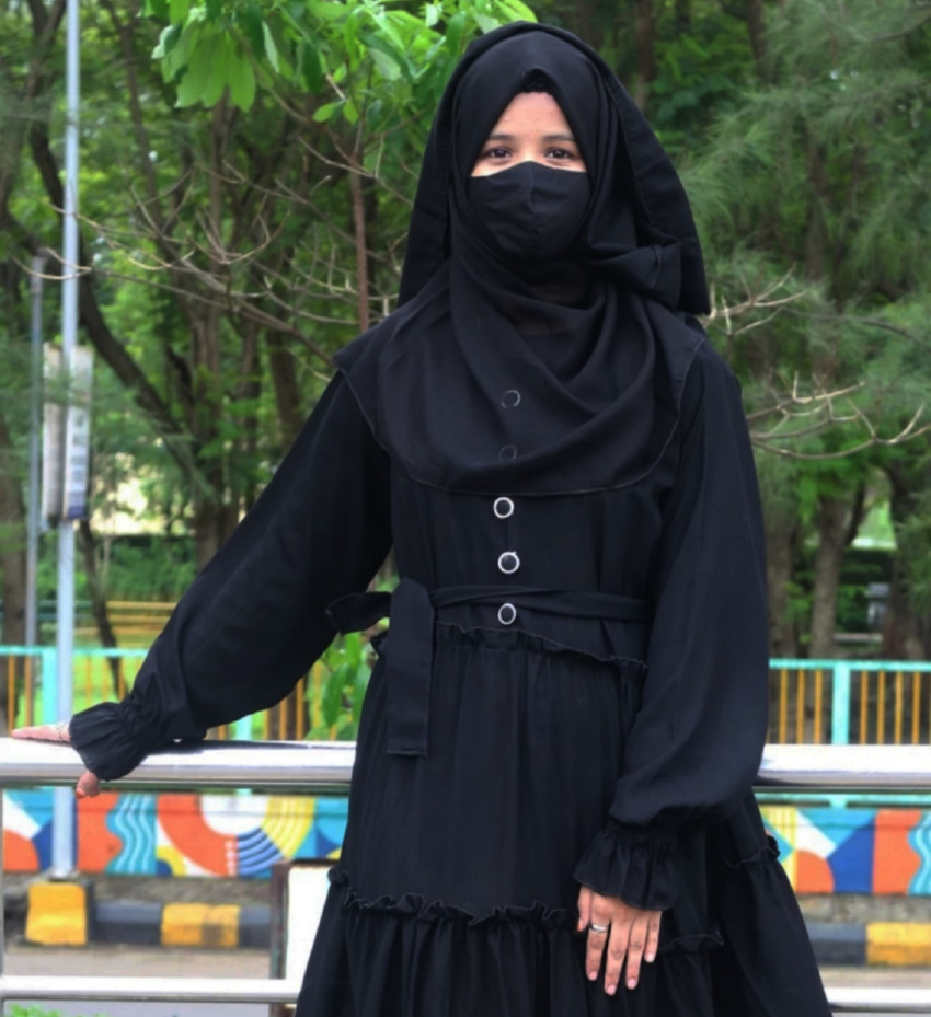 black rose Georgette Solid Self Design Abaya With Hijab Price in India Buy black rose Georgette Solid Self Design Abaya With Hijab online at Flipkart