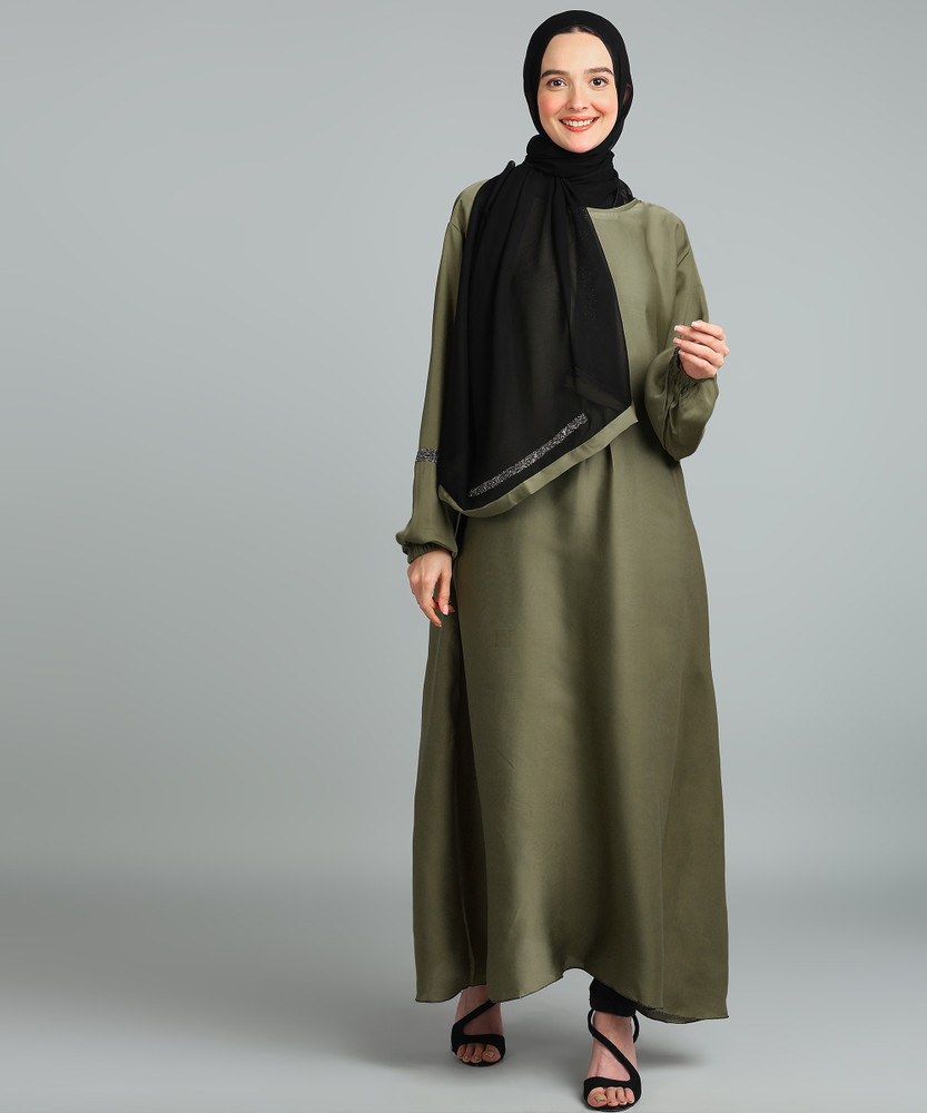 BROKE BRAND Nida Matte Solid Abaya With Hijab Price in India Buy BROKE BRAND Nida Matte Solid Abaya With Hijab online at Flipkart