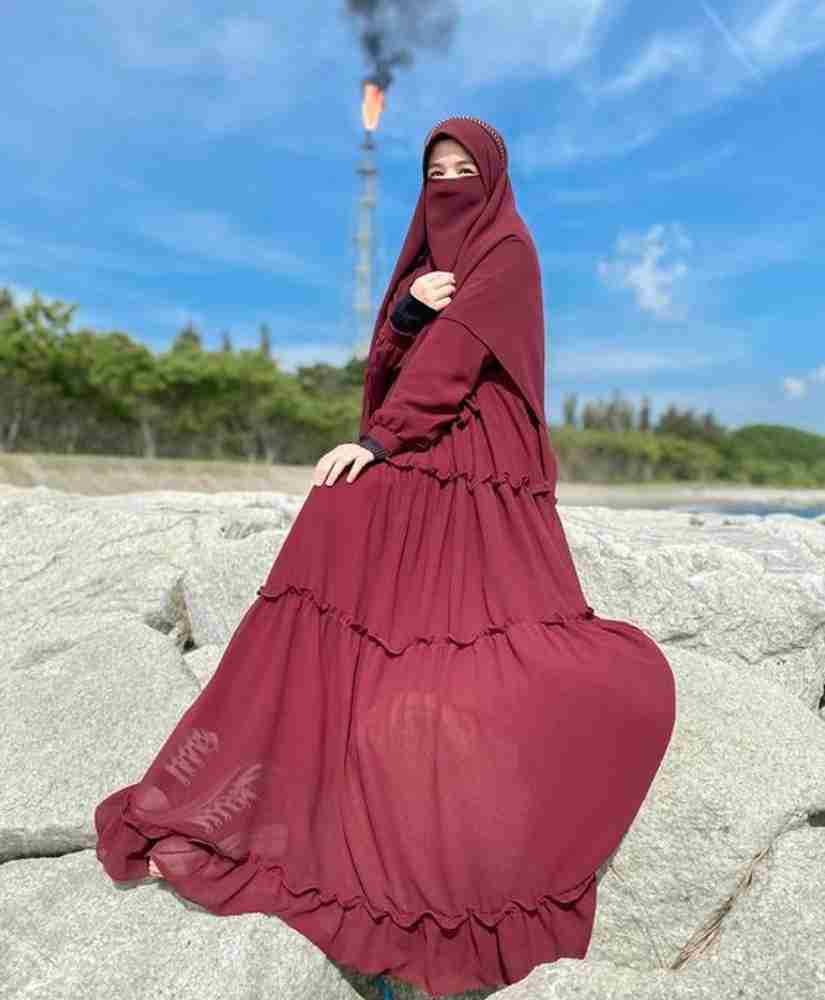 Firdaus Georgette Self Design Burqa With Hijab Price in India Buy Firdaus Georgette Self Design Burqa With Hijab online at Flipkart