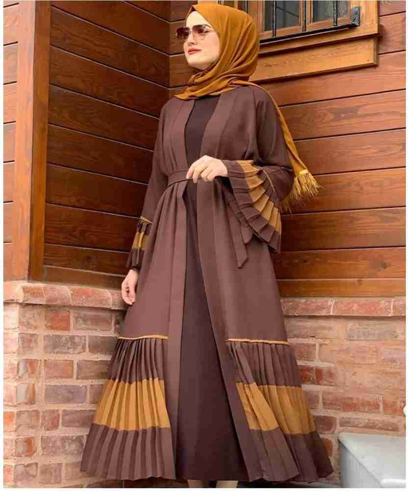 maabaya Imported Firdous Women s Stylish Double Frill Abaya Burqa