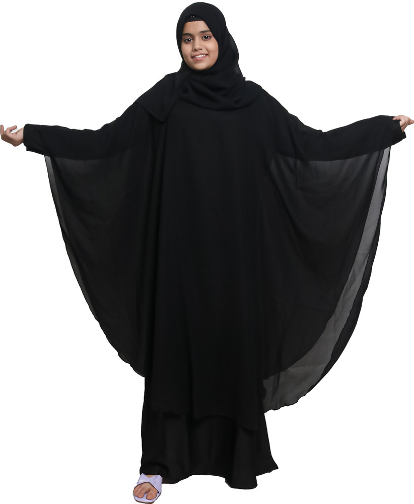 ARoohSa Silk Blend Abaya With Hijab Price in India Buy ARoohSa Silk Blend Abaya With Hijab online at Flipkart