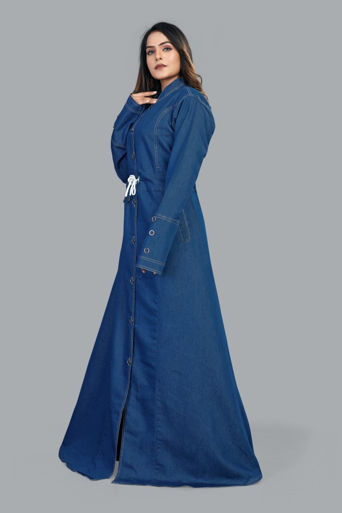 New denim abaya clearance design