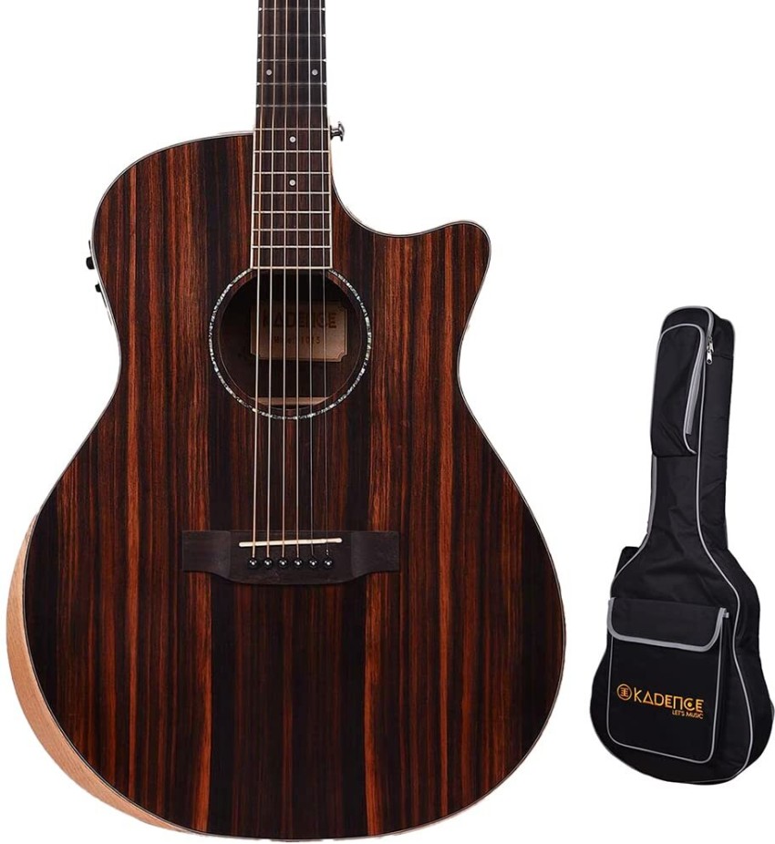 Kadence acoustica series zebra online wood semi acoustic guitar