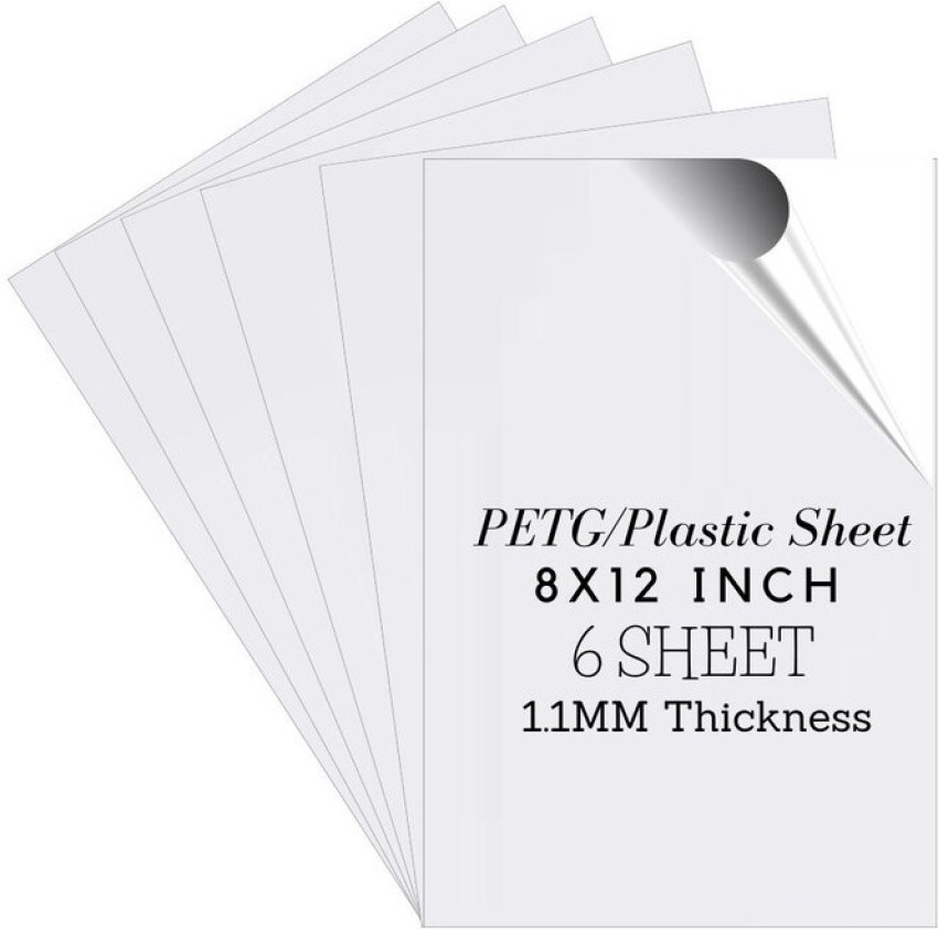 5 Pack 8x12x1/8 Clear Plastic Sheet, Plexiglass Craft Plastic Sheets Pet Flexibl 158609
