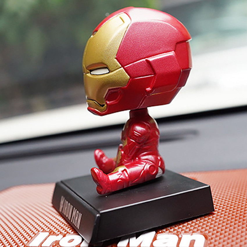 BONZEAL Ironman Bobblehead with Mobile Holder Stand for Car