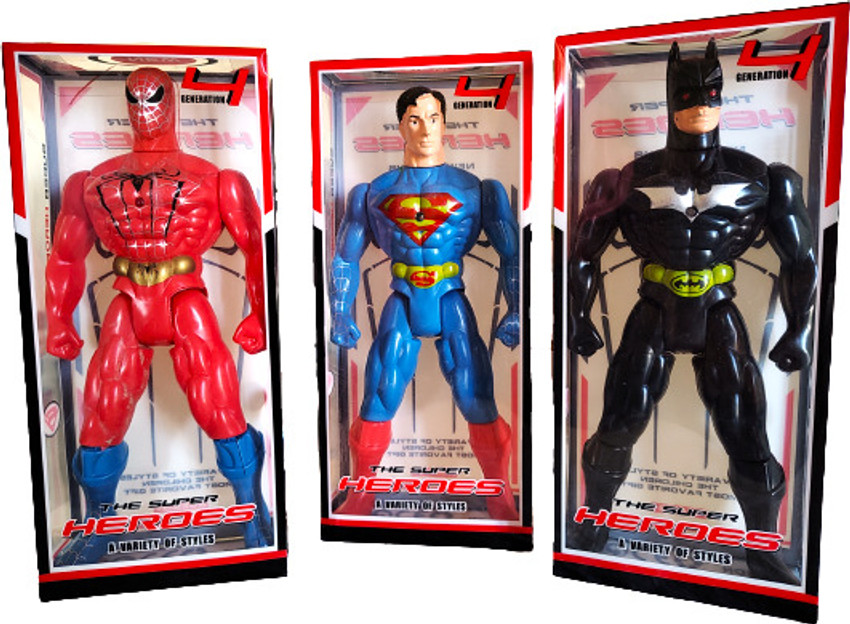 Wild Panda Large Superhero Action figures with LED light Spiderman Batman Superman 27 CM Large Superhero Action figures with LED light Spiderman Batman Superman 27 CM Buy Superman