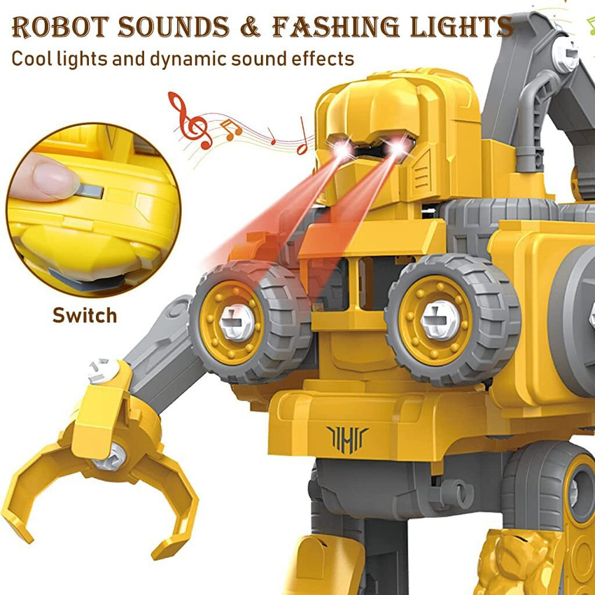 PATPAT Robot Car Transformers Toys for Kids 5 in 1 Transformer Car