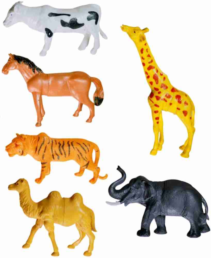 Safari Animals Figures Toys 20 Piece, Realistic Plastic Animals Figurines,  African Zoo Wild Jungle Animals Playset with Elephant, Giraffe, Lion, Tiger