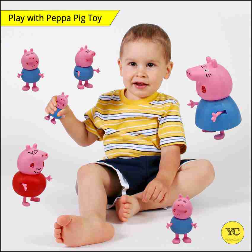 YellowCult Unique Peppa Pig Family Figurines Set of 4 Animated