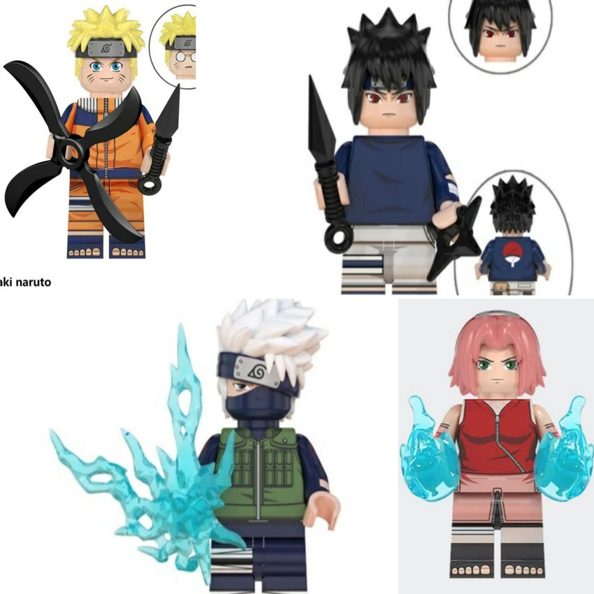 Kit 6 Boneco Naruto Sakura Sasuke Itachi Kakashi Obito