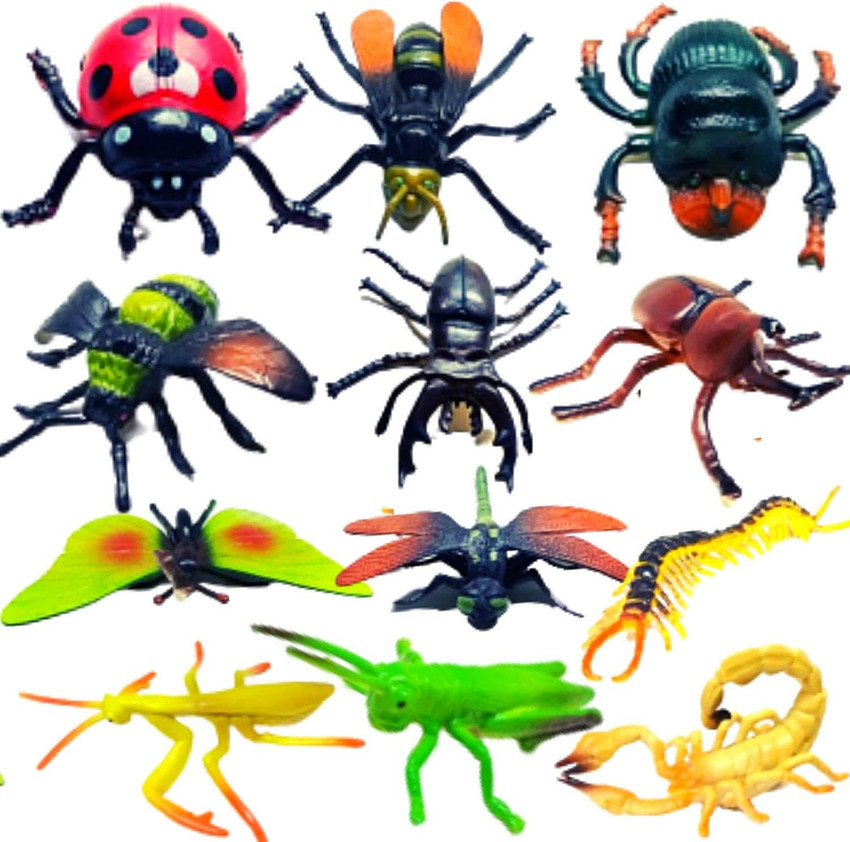 Mallexo Jungle Insects Toys for Kids Big Size Action Figure Set of 12 pcs Jungle Insects Toys for Kids Big Size Action Figure Set of 12 pcs Buy Insects toys