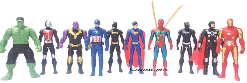 Buy Kammateswara Superhero Action Figure Toys Set of 10 Action Figure Toys  for Kids (Set of 10 Action Figures) Online at Low Prices in India 