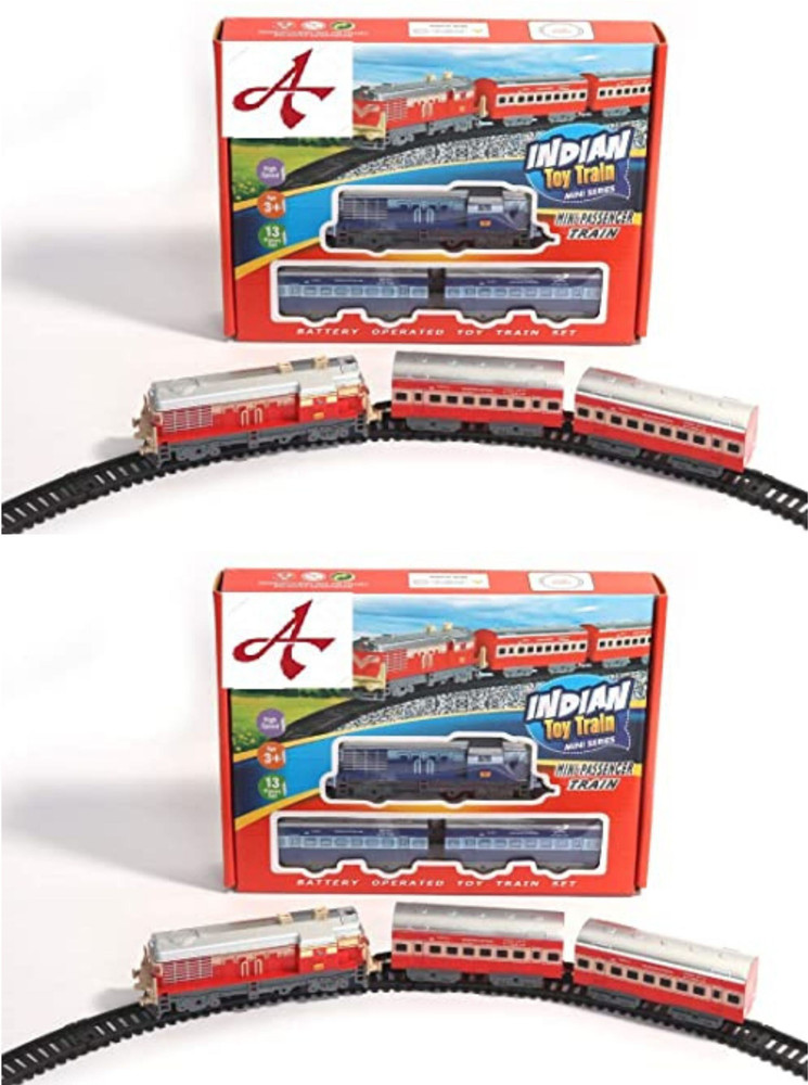 centy Indian Toy Train Multiple Color 1 Engine and 2 boggies