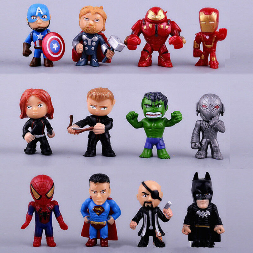 Delite New 12 Mini Punk Avengers Cute Cartoon Toy Figures 5 cm PVC Tiny Models New 12 Mini Punk Avengers Cute Cartoon Toy Figures 5 cm PVC Tiny Models Buy