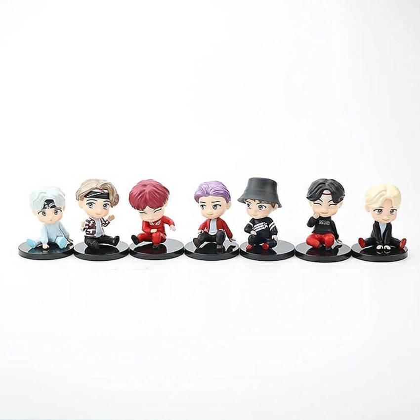 gtrp BTS Miniature Dolls Set of 7 Tiny tan Figures Set Package