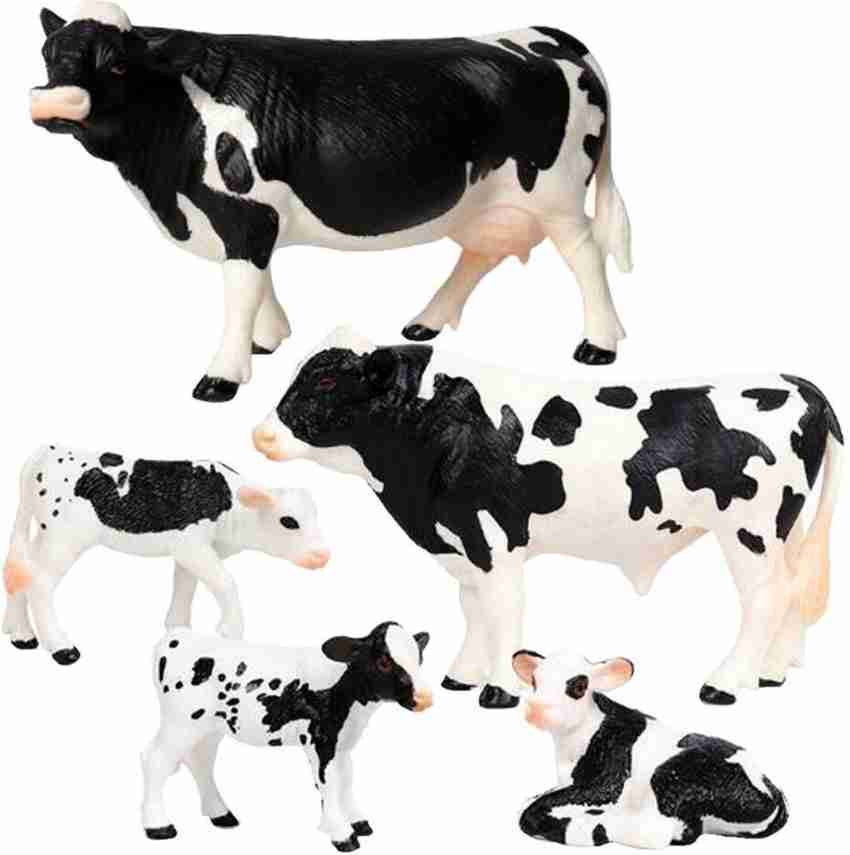 LommTree Farm Animal Figurines Cow Toys Miniatures Home Ornaments