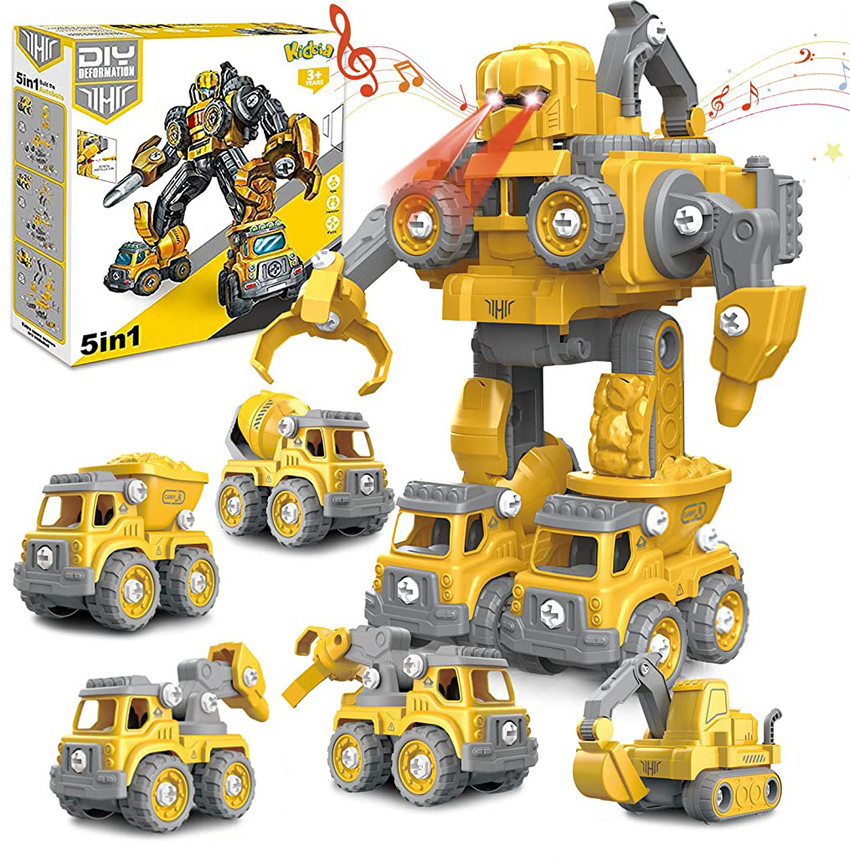 HASTHIP Transformers Construction Car Toy for Kids Sound and