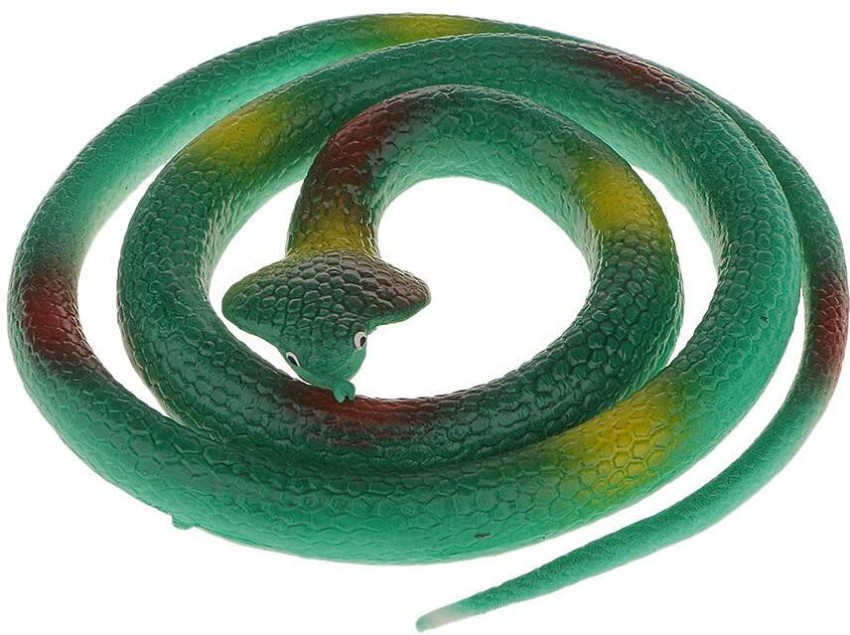 Multicolor two-headed cobra rubber snake toy