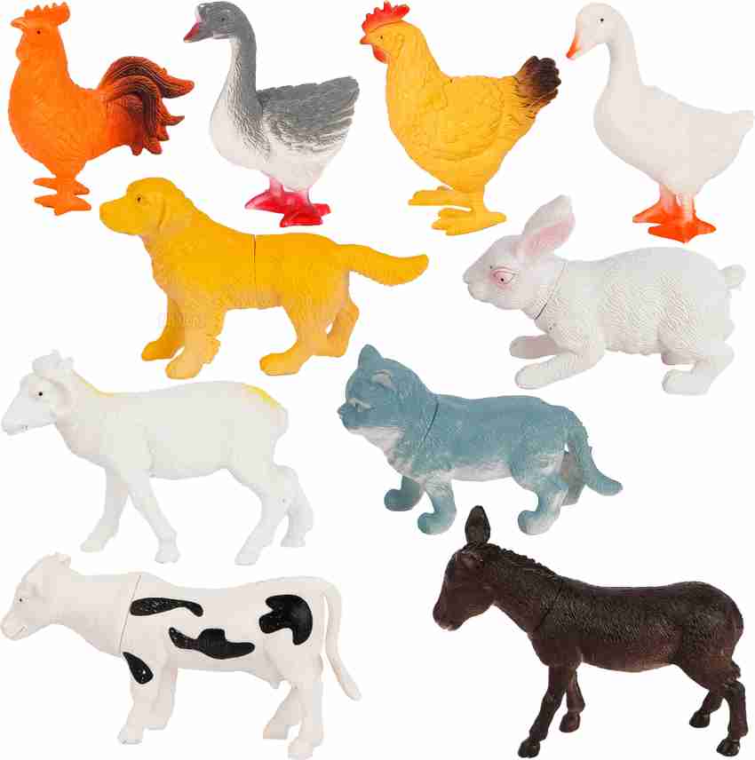 Toyify Pack Of 10 Animals Figures Toys, Realistic Small Size