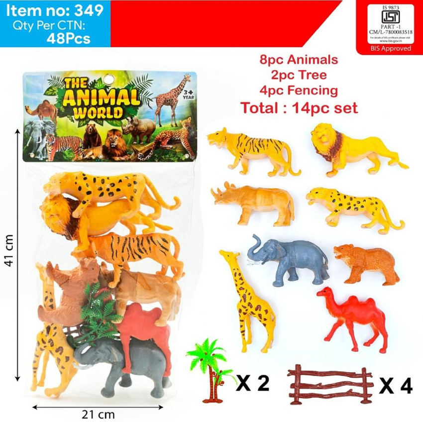 KTRS Set of 8 Colorful The Animal Kingdom Toy World Wild Animal