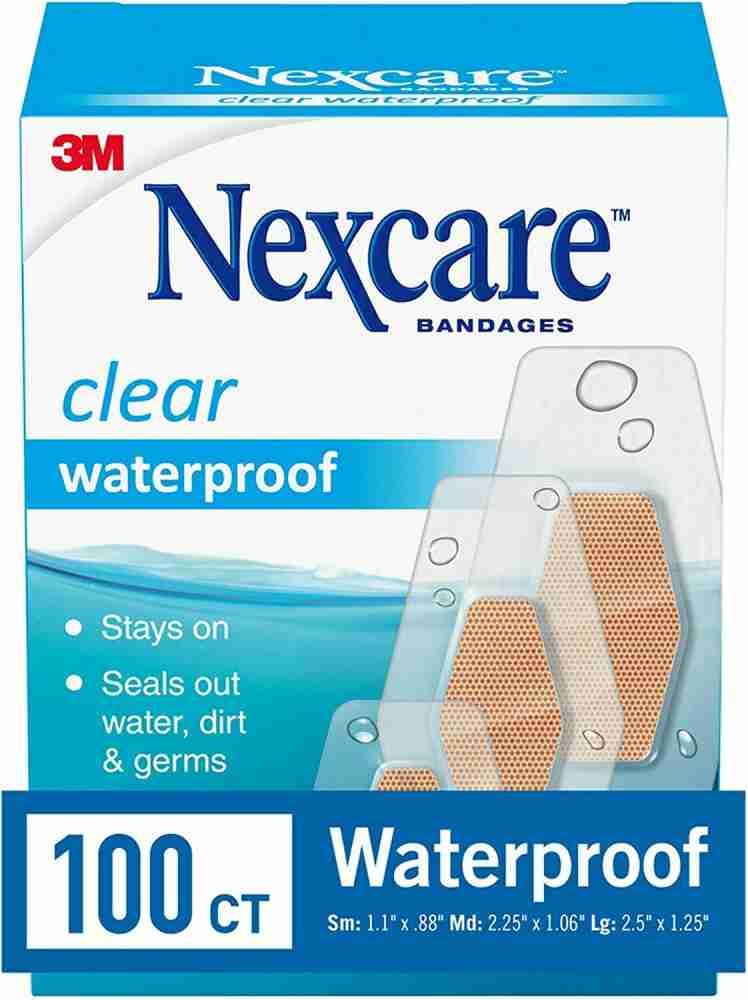 3M Nexcare Waterproof Clear Bandages, Dirtproof, Assorted Sizes, 100 Count  Adhesive Band Aid Price in India - Buy 3M Nexcare Waterproof Clear  Bandages, Dirtproof, Assorted Sizes, 100 Count Adhesive Band Aid online