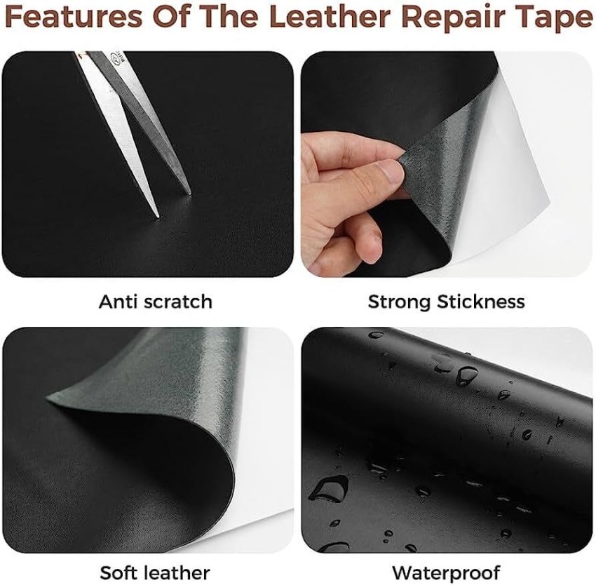 Leather Repair Patch Kit Dark Gray 4 x 60 inch Leather Repair Tape Self Adhesive Patch for Furniture, Couch, Sofa, Car SEATS Computer Chair First