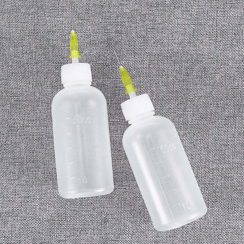 Glue Bottle for Cloisonne Craft (With 5 Fine Tip Applicators) | 50CC Needle  Tip Glue Bottle | 50ml Empty Squeeze Plastic Bottle with Precision Tips