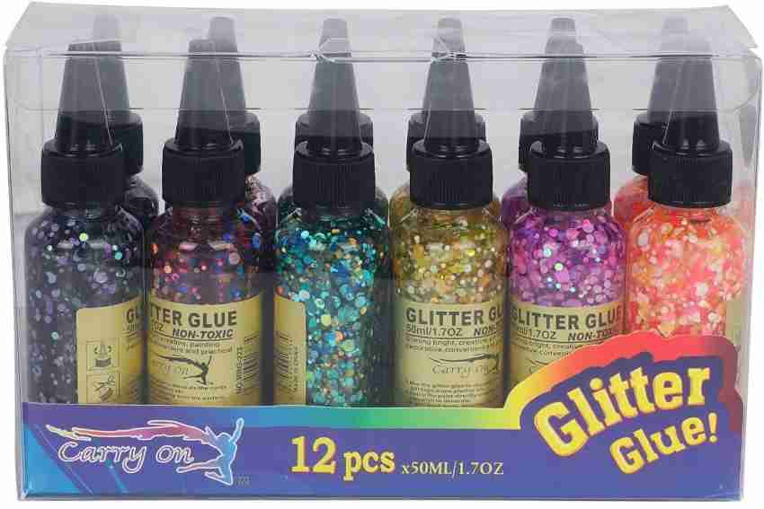 Metallic Art Glitter Glue Bottles, 8 Colors for Crafts (8 oz, 8