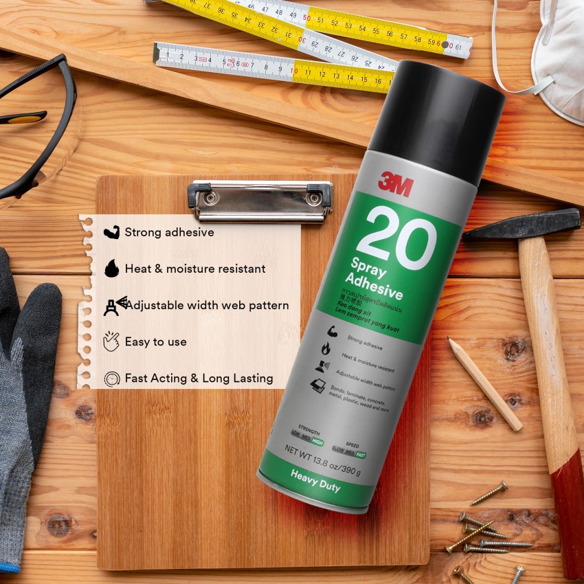 3M 20 Spray Adhesive, Multipurpose Use, Quick Dry, High Strength