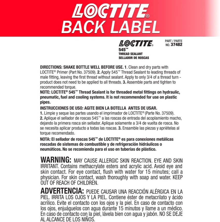 Loctite 290, Green Threadlocker, 6 ml Tube, 487234