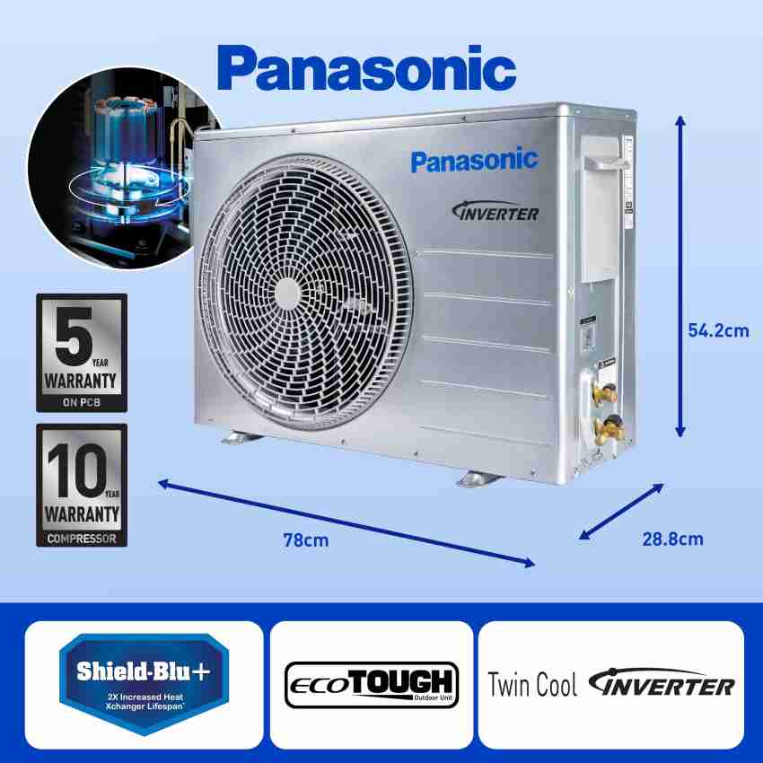 Panasonic Convertible 7-in-1 with Additional AI Mode Hot & Cold 2023 Model  1.5 Ton 3 Star Split Inverter with 2 Way Swing, PM 0.1 Air Purification 