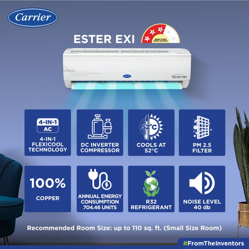 carrier 1 ton inverter split ac price