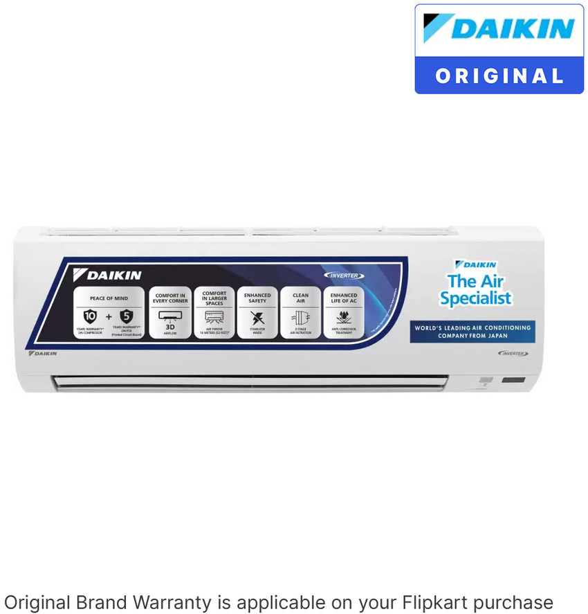 Flipkart Buy Daikin 2023 Model 1.8 Ton 3 Star Split Inverter AC White Online at best Prices In India