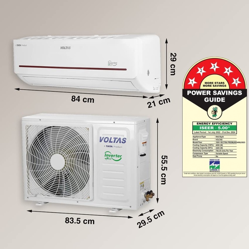 voltas 1.5 ton 5 star split inverter ac