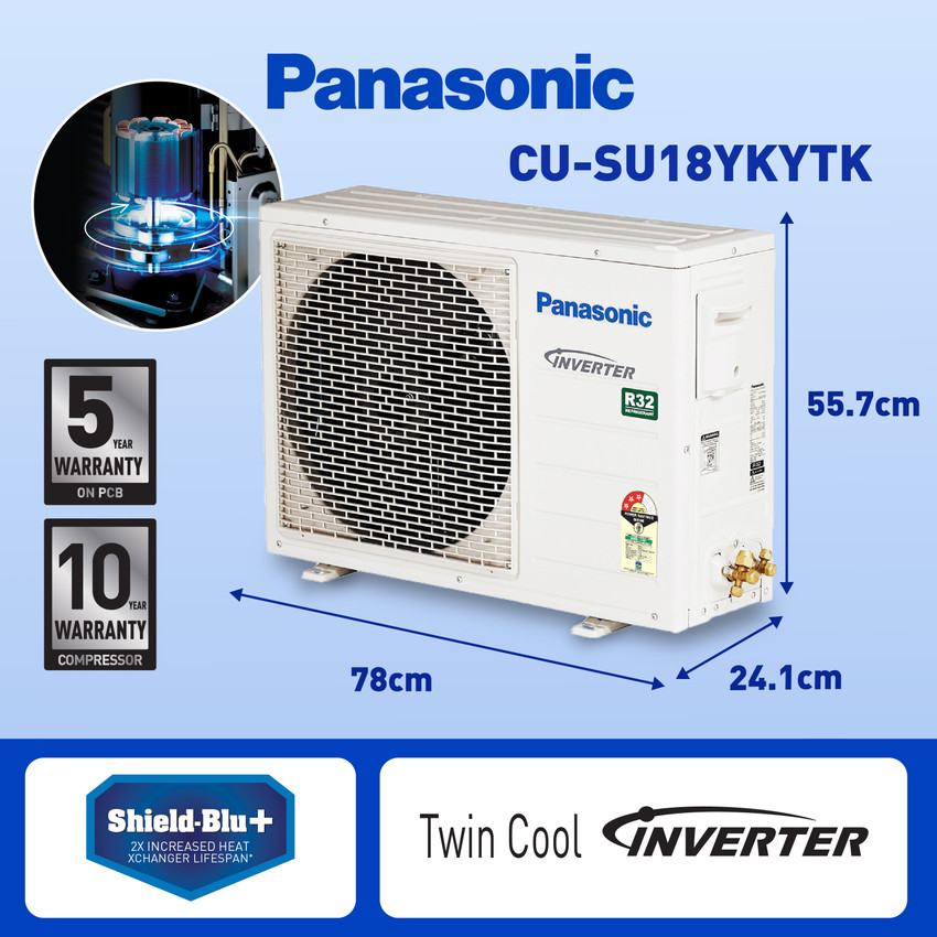 Flipkart Buy Panasonic Convertible 7 in 1 Cooling 2023 Model 1.5 Ton 3 Star Split Inverter with 2 Way Swing PM 0.1 Air Purification Filter AC White Online at best Prices In India