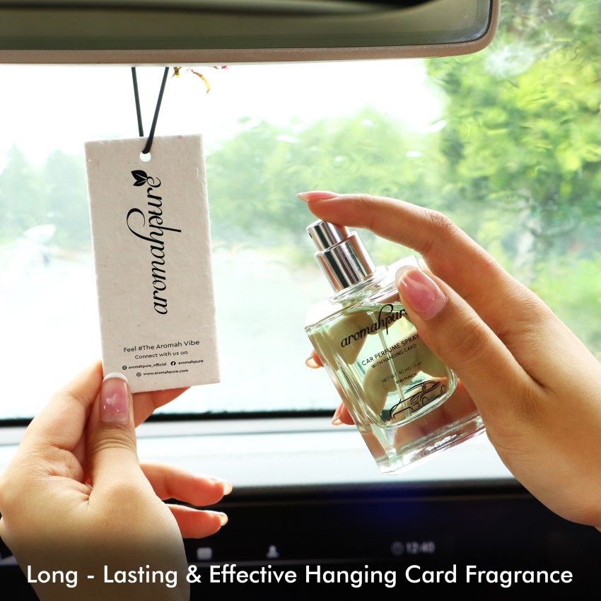 Buy Long Lasting Car Perfume Spray with Hanging Card (Lemon and Mint)