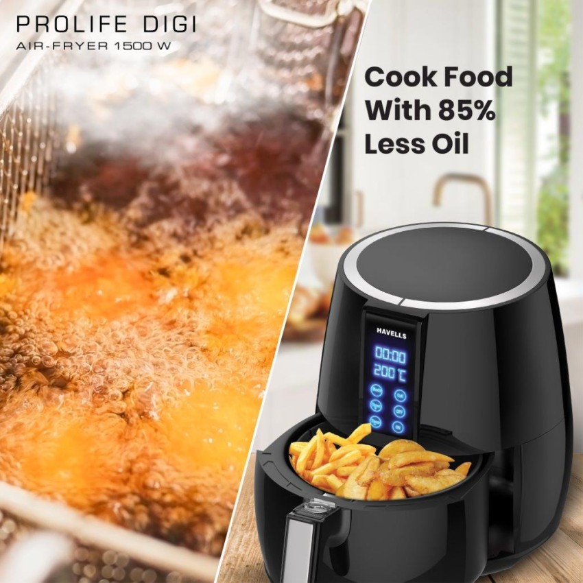 HAVELLS PROLIFE DIGI with Advance Hot Air Technology, Temperature Control Air  Fryer Price in India - Buy HAVELLS PROLIFE DIGI with Advance Hot Air  Technology, Temperature Control Air Fryer online at