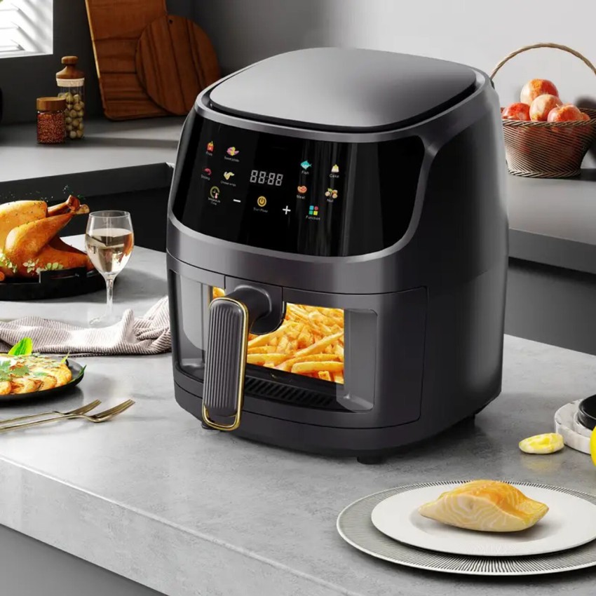 8L Alivio Air Fryer With Basket Drawer With Adjustable Thermometer