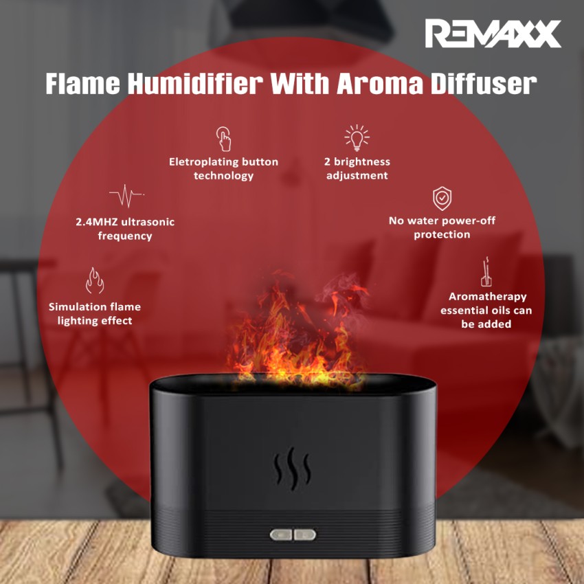 REMAXX Flame Humidifier With Aroma Diffuser 180ml, Auto Shut-Off Feature  Portable Room Air Purifier Price in India - Buy REMAXX Flame Humidifier  With Aroma Diffuser 180ml
