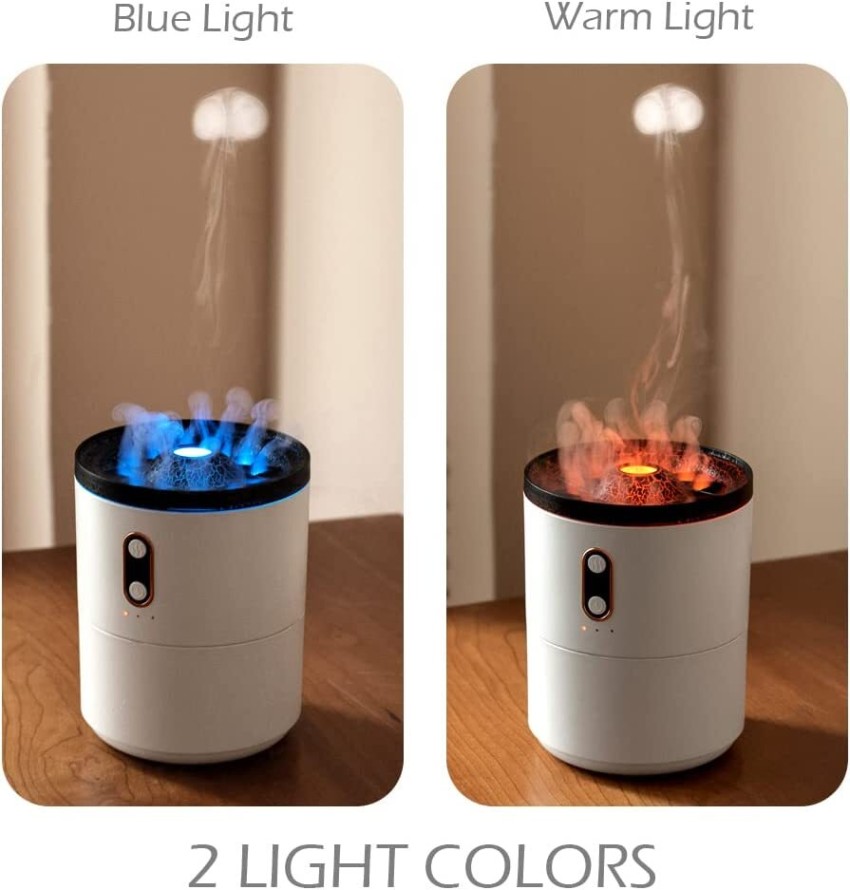 Flame Air Humidifier Essential Oil Diffuser 3D RGB Mist Decor Light Home  Bedroom