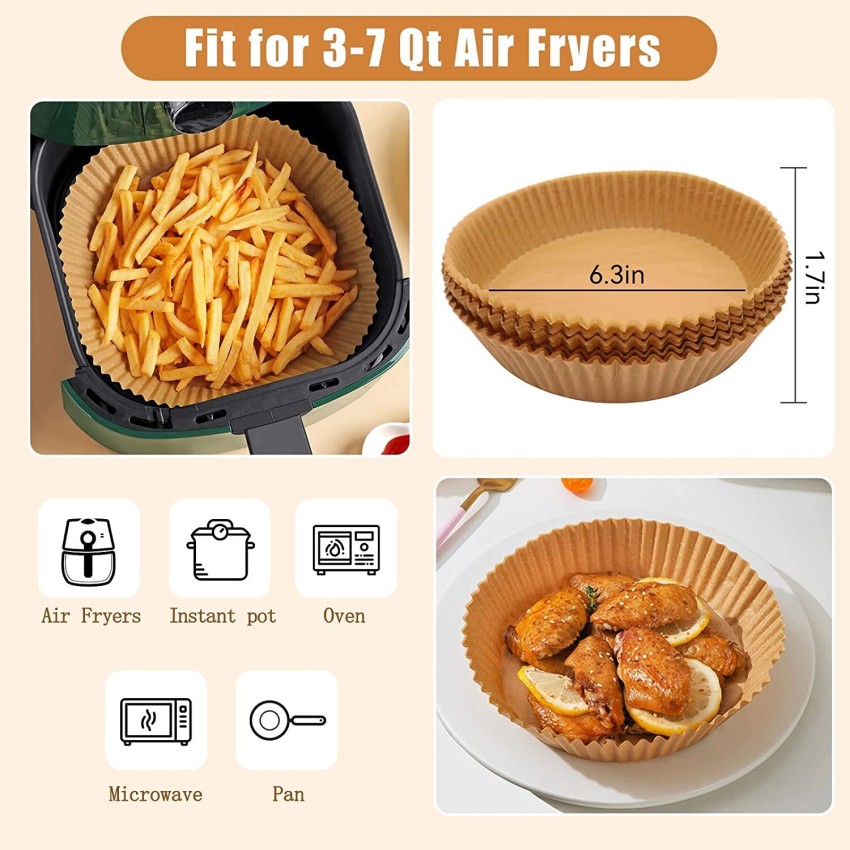 Buy Hasthip Brown Paper Air Fryer Liner, Non-Stick Reusable Round