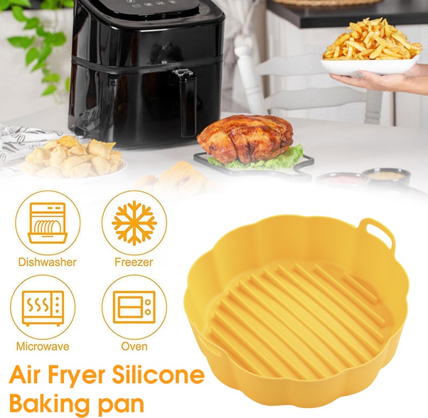 Reusable Silicone Baking Tray for Air Fryer - Non-Stick Round Oven