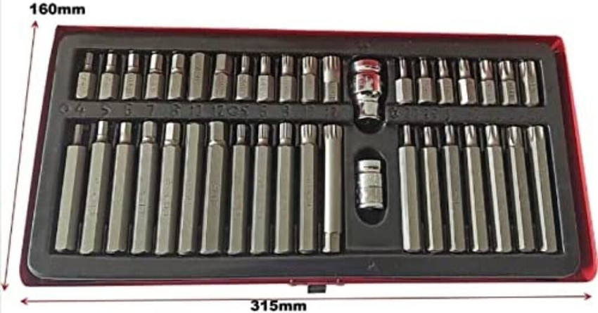 QYA Fluke Malik 40pcs Star Spline Hex Key Bit Set For Home and Professional Use Allen Key Set Price in India Buy QYA Fluke Malik 40pcs Star Spline Hex Key Bit