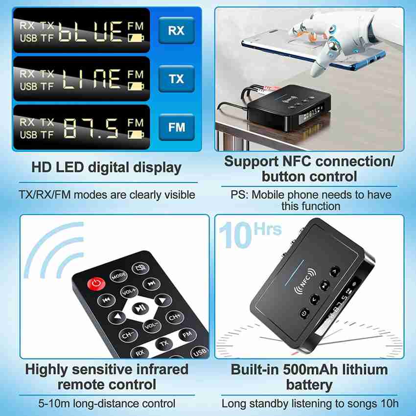 Tobo Bluetooth 5.0 Transmitter Receiver Adapter Audio 3 in 1 Audio Adapter  TD-883WA 500 W AV Control Amplifier Price in India - Buy Tobo Bluetooth 5.0  Transmitter Receiver Adapter Audio 3 in